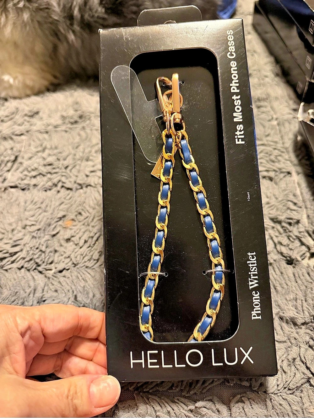 Hello Lux Phone Wristlet Blue & Gold NWT